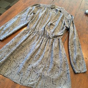 Parker snakeskin print wrap style dress